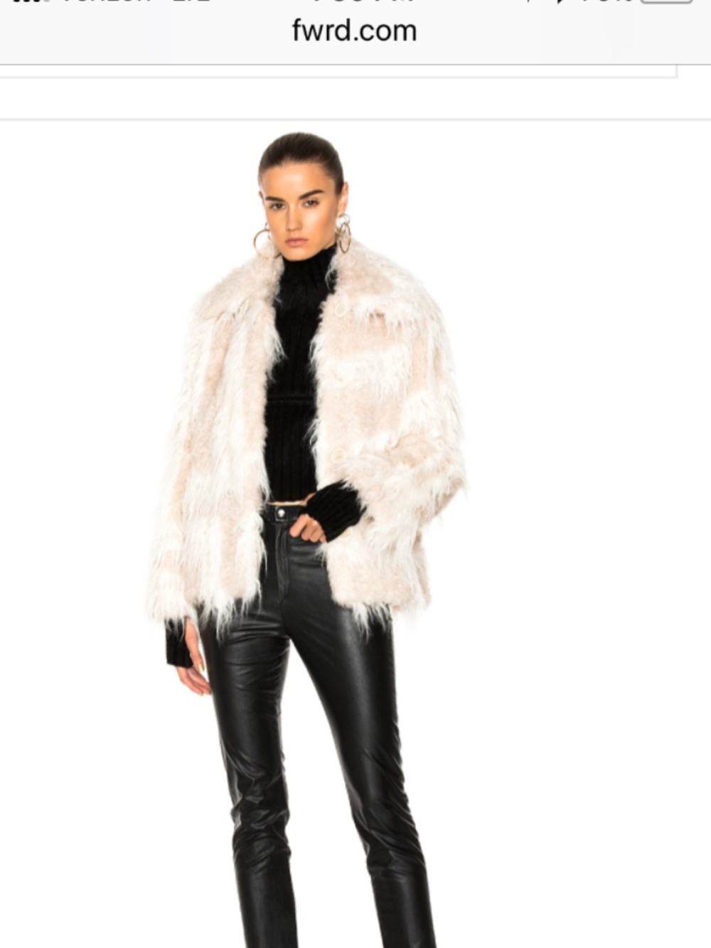 Helmut Lang Faux Fur Jacket Cream Ivory Shaggy Plush Coat - Picture 4 of 5